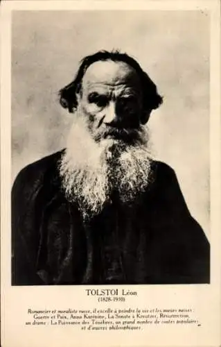 Ak Russischer Schriftsteller Lew Nikolajewitsch Tolstoi, Portrait