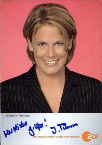 Ak Moderatorin Isabelle Tümena, Portrait, Autogramm