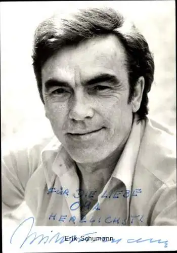 Ak Schauspieler und Synchronsprecher Erik Schumann, Portrait, Autogramm