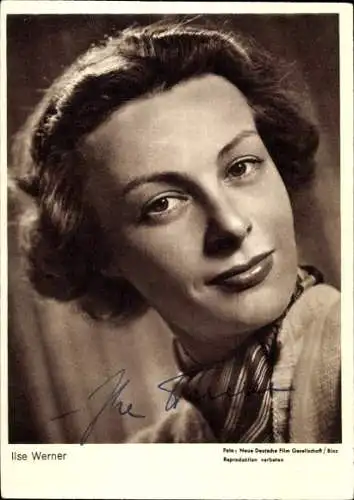 Ak Schauspielerin Ilse Werner, Portrait, Autogramm, Sängerin