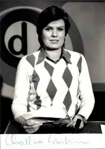 Ak Moderatorin Christine Westermann, Portrait, ZDF Drehscheibe, Autogramm
