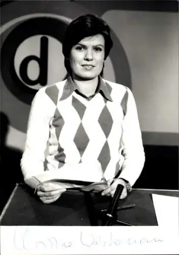 Ak Moderatorin Christine Westermann, Portrait, ZDF Drehscheibe, Autogramm