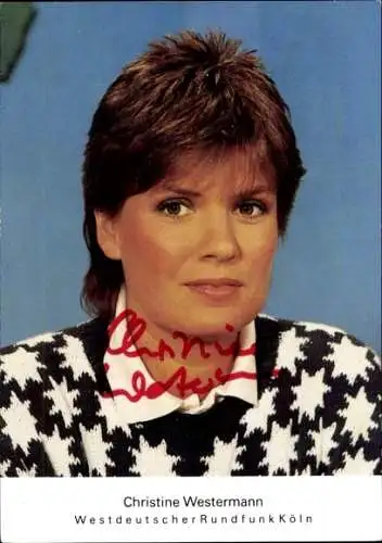 Ak Moderatorin Christine Westermann, Portrait, Autogramm