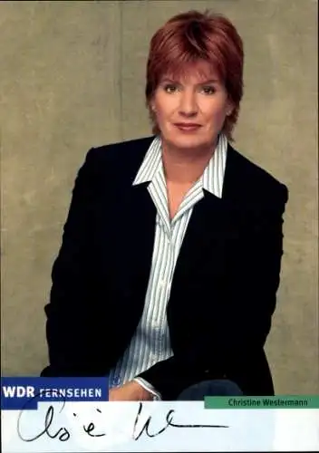 Ak Moderatorin Christine Westermann, Portrait, Autogramm