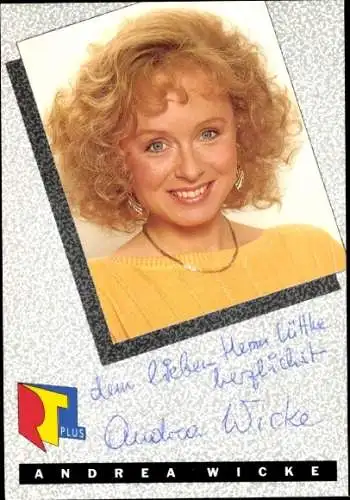 Ak Schauspielerin Andrea Wicke, Portrait, Autogramm
