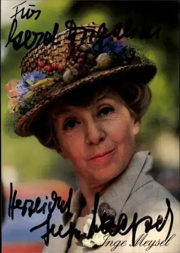 Ak Schauspielerin Inge Meysel, Portrait, Autogramm
