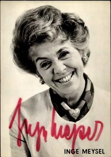 Ak Schauspielerin Inge Meysel, Portrait, Autogramm