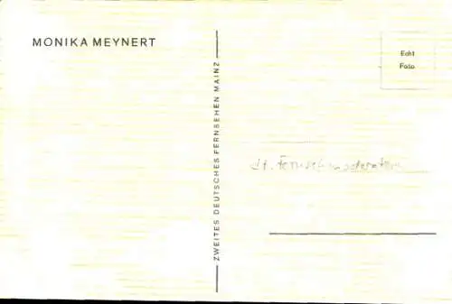 Ak Fernsehmoderatorin Monika Meynert, Portrait, Autogramm