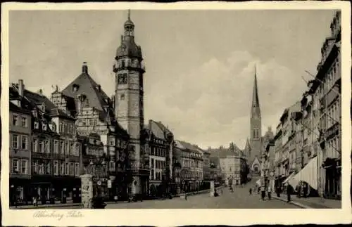 Ak Altenburg in Thüringen, Straßenpartie, Kirche