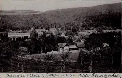 Ak Bad Brückenau im Sinntal Unterfranken, Blick von der Alm