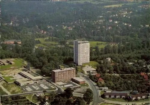 Ak Reinbek in Schleswig-Holstein, Fliegeraufnahme vom Ladezentrum mit Hochhaus