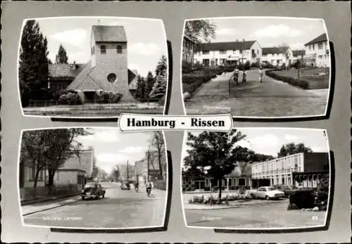 Ak Hamburg Altona Rissen, Kirche, Wedeler Landstraße, Ortsamt