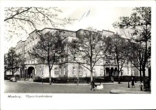 Ak Hamburg Nord Hohenfelde, Marienkrankenhaus, Straßenansicht, Kinderwagen