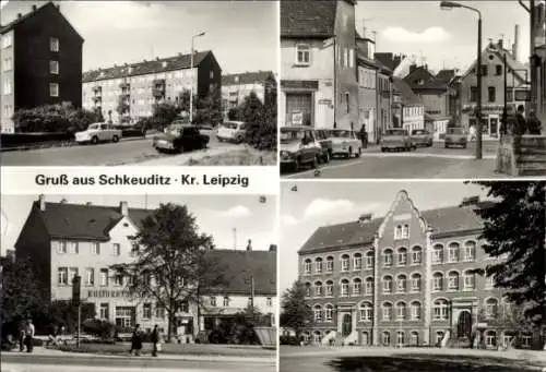 Ak Schkeuditz in Nordsachsen, Kulturhaus Sonne, Lessing Oberschule, Käthe Kollwitz Straße