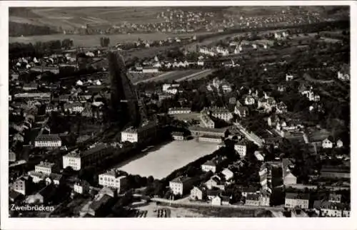 Ak Zweibrücken in der Pfalz, Fliegeraufnahme