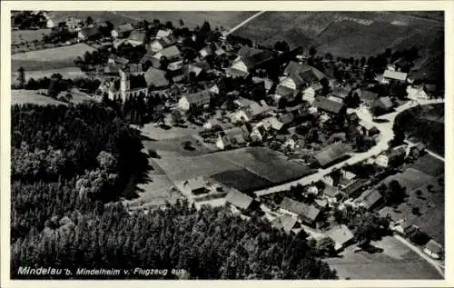 Ak Mindelau Mindelheim im Unterallgäu, Fliegeraufnahme