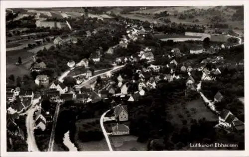 Ak Ebhausen im Schwarzwald Württemberg, Fliegeraufnahme