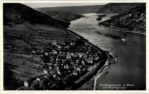 Ak Trechtingshausen am Rhein, Fliegeraufnahme