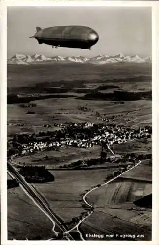 Ak Kißlegg im Allgäu, Fliegeraufnahme, Zeppelin