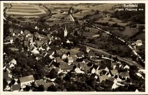 Ak Sennfeld Adelsheim in Baden, Fliegeraufnahme