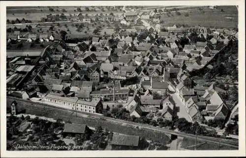 Ak Dalsheim Rheinhessen, Fliegeraufnahme vom Ort