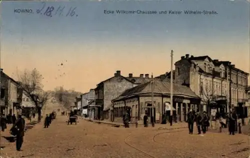 Ak Kaunas Kowno Kauen Litauen, Wilkomir-Chaussee, Kaiser Wilhelm Straße