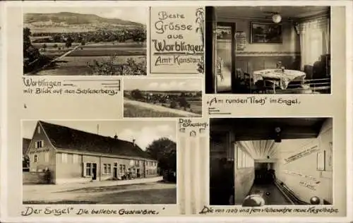 Ak Rielasingen-Worblingen, Gasthaus Zum Engel, Kegelbahn