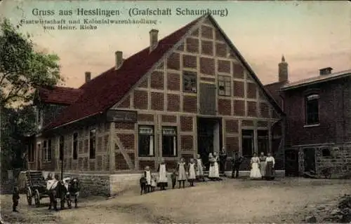 Ak Heßlingen Hessisch Oldendorf an der Weser, Gastwirtschaft