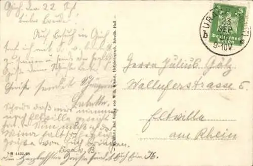 Ak Gächingen Sankt Johann auf der Schwäbischen Alb, Gasthaus, Rathaus, Totalansicht