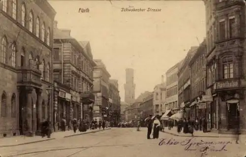 Ak Fürth in Mittelfranken Bayern, Schwabacher Straße