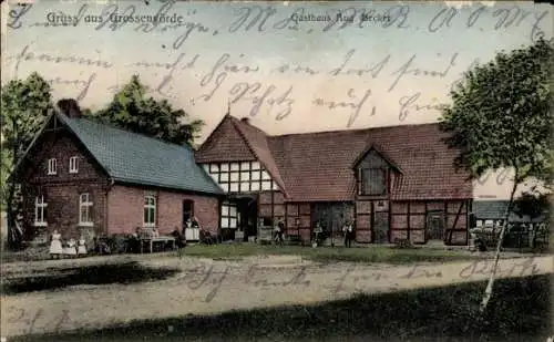 Ak Großenvörde Warmsen in Niedersachsen, Gasthaus August Becker