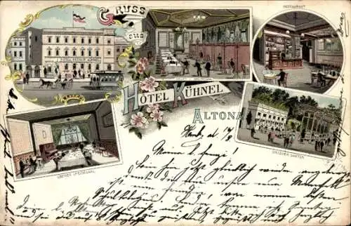 Litho Hamburg Altona, Hotel Kühnel, Innenansichten, Bahnhofstraße 24