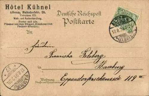 Litho Hamburg Altona, Hotel Kühnel, Innenansichten, Bahnhofstraße 24