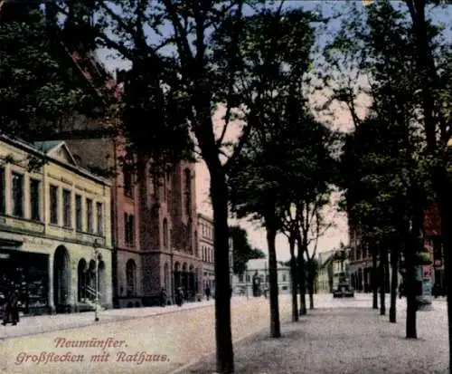 Ak Neumünster in Holstein, Großflecken, Rathaus