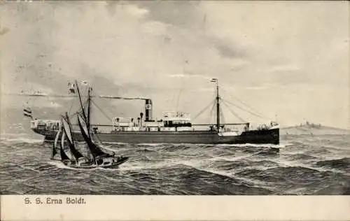 Ak Dampfer S.S. Erna Boldt