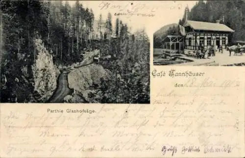 Ak St. Blasien im Schwarzwald, Glashofsäge, Cafe Tannhäuser