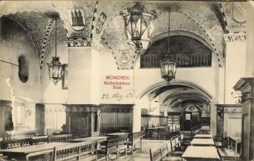 Ak München, Hofbräuhaus-Saal, Innenansicht