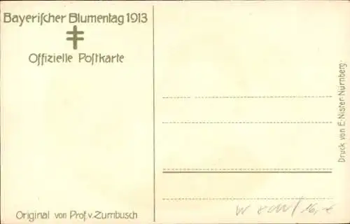 Künstler Ak von Zumbusch, Ludwig, Bayerischer Blumentag 1913, Junge mit Mohnblüte