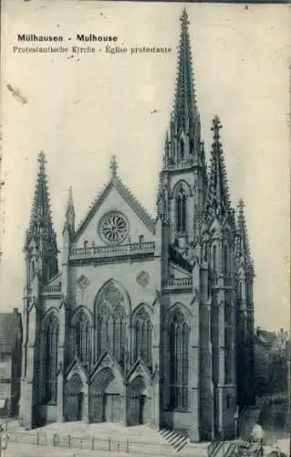 Ak Mulhouse Mülhausen Elsass Haut Rhin, Protestantische Kirche