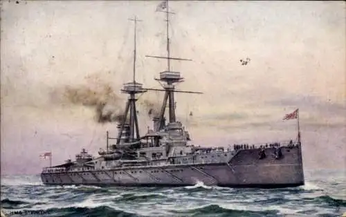 Künstler Ak Britisches Kriegsschiff, Royal Navy, HMS St. Vincent