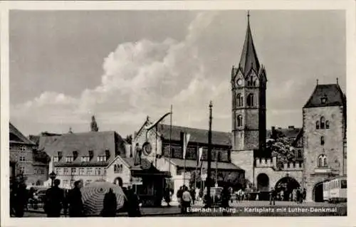 Ak Lutherstadt Eisenach in Thüringen, Karlsplatz, Luther Denkmal