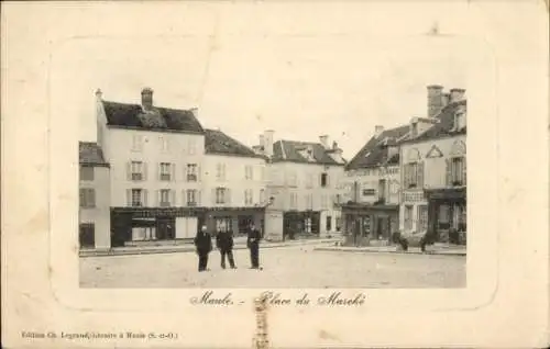 Ak Maule Yvelines, Marktplatz