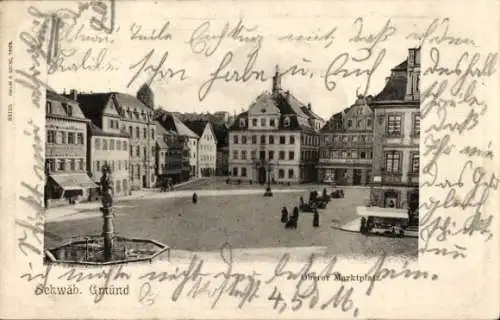 Ak Schwäbisch Gmünd in Württemberg, Oberer Marktplatz