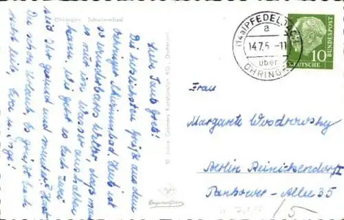 Ak Oehringen Öhringen im Hohenlohekreis Württemberg, Schwimmbad, Badegäste