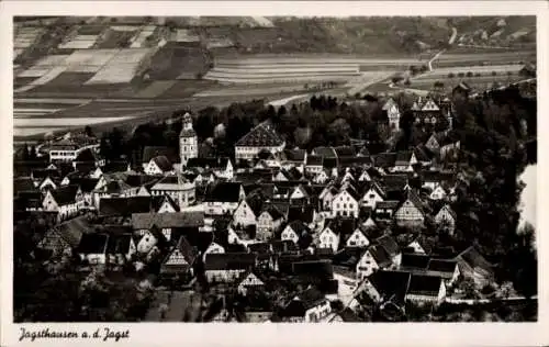 Ak Jagsthausen in Baden Württemberg, Fliegeraufnahme, Stadtpanorama