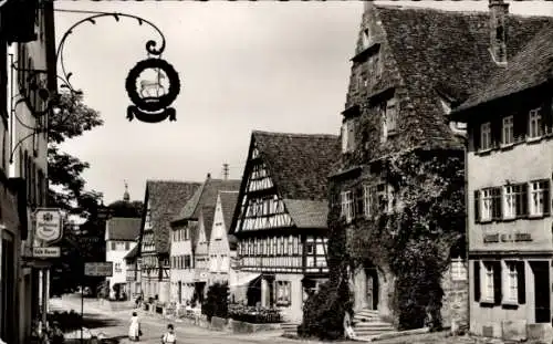 Ak Langenburg in Baden Württemberg, Straßenpartie, Cafe Bauer