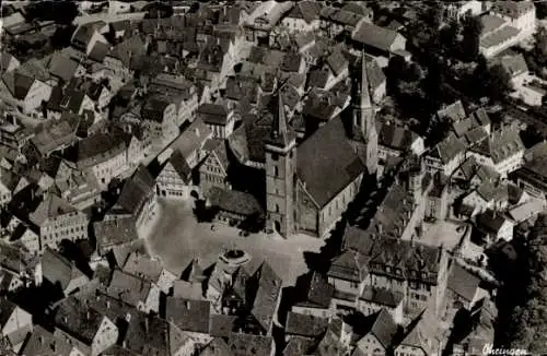 Ak Oehringen Öhringen im Hohenlohekreis Württemberg, Fliegeraufnahme, Kirche