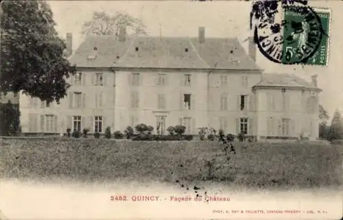 Ak Quincy Seine et Marne, Facade du Chateau