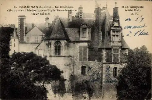 Ak Saint Aignan sur Cher Loir et Cher, Schloss, Kapelle