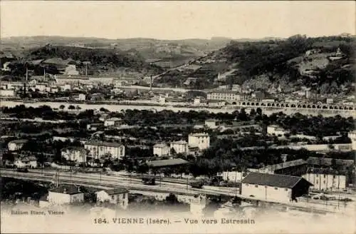 Ak Vienne Isère, Vue vers Estressin